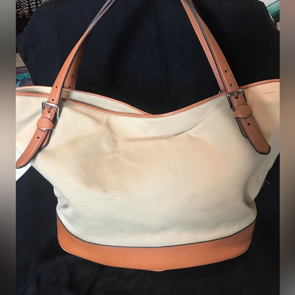 Ralph Lauren Canvas and Leather Handbag - Picture 2 of 9